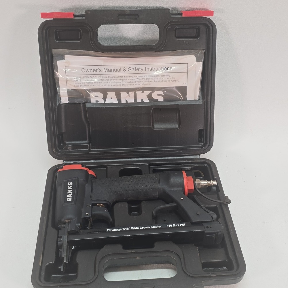 BANKS 20 Gauge 7/16" Wide Crown Lightweight & Narrow Stapler #58222
